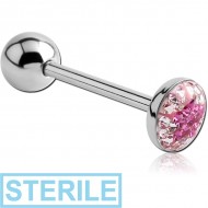 STERILE SURGICAL STEEL VALUE CRYSTALINE STAR JEWELLED FLAT BARBELL