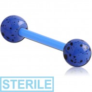 STERILE UV ACRYLIC FLEXIBLE BARBELL WITH BLACK SPOT BALL