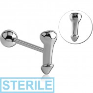 STERILE SURGICAL STEEL BARBELL - PENIS PIERCING