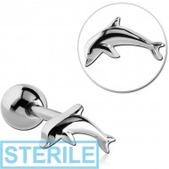 STERILE SURGICAL STEEL BARBELL - DOLPHIN