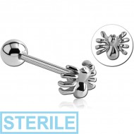 STERILE SURGICAL STEEL BARBELL - SPIDER PIERCING