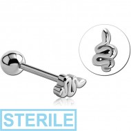 STERILE SURGICAL STEEL BARBELL - SNAKE PIERCING