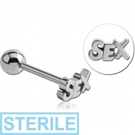 STERILE SURGICAL STEEL BARBELL - SEX PIERCING