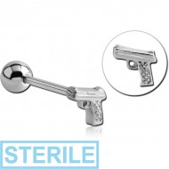 STERILE SURGICAL STEEL BARBELL - GUN PIERCING