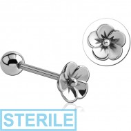 STERILE SURGICAL STEEL BARBELL - FLOWER PIERCING