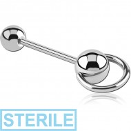 STERILE SURGICAL STEEL SLAVE BARBELL PIERCING