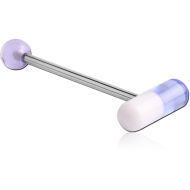 SURGICAL STEEL BARBELL WITH UV ACRYLIC CAPSULE PIERCING