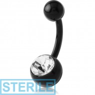 STERILE UV ACRYLIC JEWELLED FLEXIBLE NAVEL BANANA PIERCING