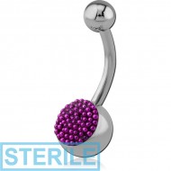 STERILE SURGICAL STEEL MULTICOLOUR BALLS BANANA PIERCING