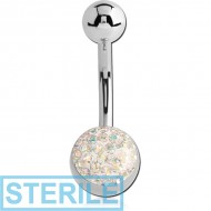 STERILE SURGICAL STEEL CRYSTALINE NAVEL BANANA