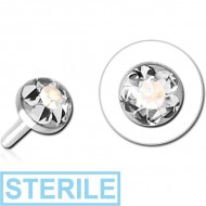 STERILE SURGICAL STEEL CRYSTALINE JEWELLED PUSH FIT DISC FOR BIOFLEX INTERNAL LABRET