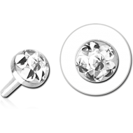 SURGICAL STEEL VALUE CRYSTALINE JEWELLED PUSH FIT DISC FOR BIOFLEX INTERNAL LABRET