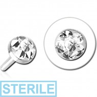 STERILE SURGICAL STEEL VALUE CRYSTALINE JEWELLED PUSH FIT DISC FOR BIOFLEX INTERNAL LABRET