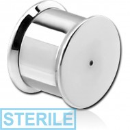 STERILE STAINLESS STEEL BOX PLUG WITH 1 HOLE FOR THREADED 0.9