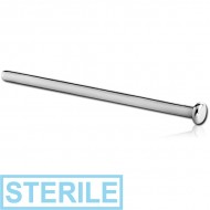STERILE SURGICAL STEEL STRAIGHT DISC NOSE STUD 15MM PIERCING