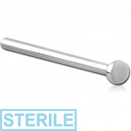 STERILE SURGICAL STEEL STRAIGHT DISC NOSE STUD 12MM PIERCING