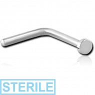 STERILE SURGICAL STEEL 90 DEGREE DISC NOSE STUD PIERCING