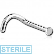 STERILE SURGICAL STEEL CURVED NOSE STUD