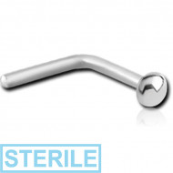 STERILE SURGICAL STEEL 90 DEGREE HALF BALL NOSE STUD PIERCING