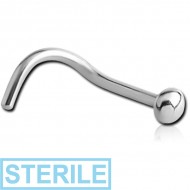 STERILE SURGICAL STEEL CURVED HALF BALL NOSE STUD PIERCING