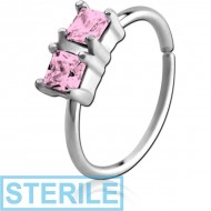 STERILE SURGICAL STEEL JEWELLED SEAMLESS RING PIERCING
