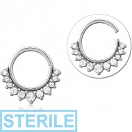 STERILE SURGICAL STEEL JEWELLED SEAMLESS RING PIERCING
