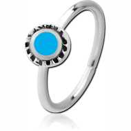 SURGICAL STEEL SEAMLESS RING WITH ENAMEL - CIRCLE PIERCING