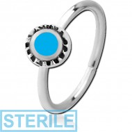 STERILE SURGICAL STEEL SEAMLESS RING WITH ENAMEL - CIRCLE PIERCING