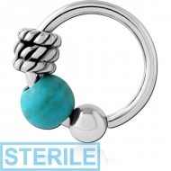 STERILE SURGICAL STEEL SEAMLESS RING PIERCING