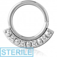 STERILE SURGICAL STEEL JEWELLED SEAMLESS RING PIERCING