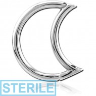 STERILE SURGICAL STEEL OPEN SEAMLESS RING - MOON PIERCING