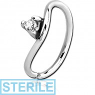 STERILE SURGICAL STEEL JEWELLED SEAMLESS RING PIERCING