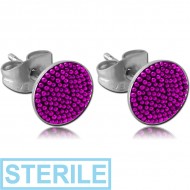 STERILE SURGICAL STEEL MULTICOLOUR BALLS EAR STUD OF CUP PAIR PIERCING