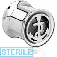 STERILE STAINLESS STEEL DOUBLE FLARED INTERNALLY CUT OUT THREADED TUNNEL - ANCHOR PIERCING