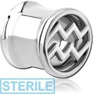 STERILE STAINLESS STEEL DOUBLE FLARED INTERNALLY THREADED TUNNEL - AQUARIUS PIERCING