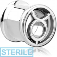 STERILE STAINLESS STEEL DOUBLE FLARED INTERNALLY THREADED TUNNEL -TAURUS PIERCING