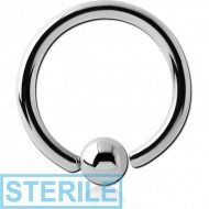 STERILE SURGICAL STEEL FIXED BEAD RING