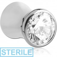 STERILE SURGICAL STEEL JEWELLED DOUBLE FLARED PLUG PIERCING