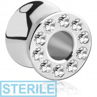STERILE STAINLESS STEEL MULTI JEWELLED DOUBLE FLARED TUNNEL