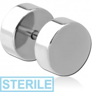 STERILE SURGICAL STEEL FAKE PLUG PIERCING