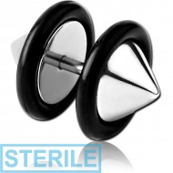 STERILE SURGICAL STEEL FAKE PLUG - UFO CONE PIERCING