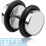 STERILE SURGICAL STEEL FAKE PLUG PIERCING