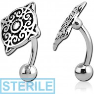 STERILE SURGICAL STEEL NAVEL BANANA - FILIGREE PIERCING
