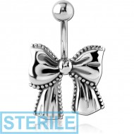 STERILE SURGICAL STEEL NAVEL BANANA - BOW PIERCING