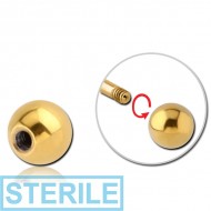 STERILE GOLD PVD COATED SURGICAL STEEL BALL PIERCING