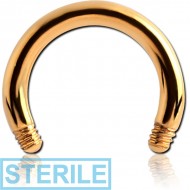 STERILE GOLD PVD COATED SURGICAL STEEL CIRCULAR BARBELL PIN PIERCING