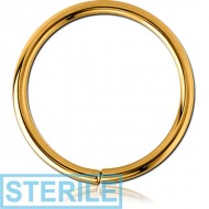 STERILE GOLD PVD COATED SURGICAL STEEL SEAMLESS RING PIERCING