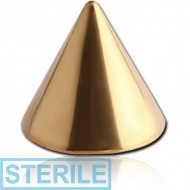 STERILE GOLD PVD COATED SURGICAL STEEL CONE PIERCING