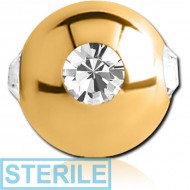 STERILE GOLD PVD COATED SURGICAL STEELVALUE JEWELLED SATELLITE BALL PIERCING