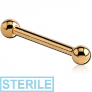 STERILE GOLD PVD COATED SURGICAL STEEL MICRO BARBELL PIERCING